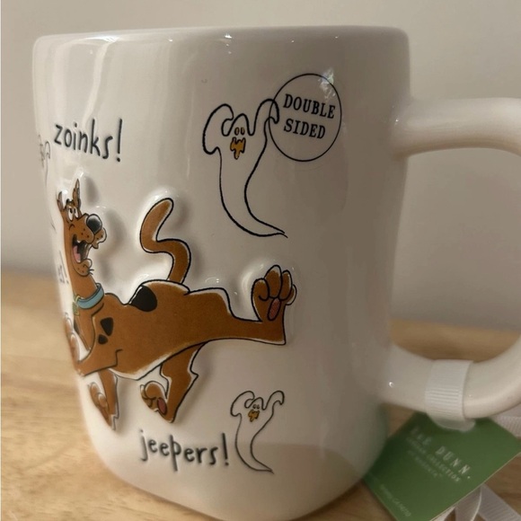 ⭐️ 2/$50 Scooby-Doo Halloween Rae Dunn RUH ROH! 2-Sided White Mug NEW - Picture 3 of 5